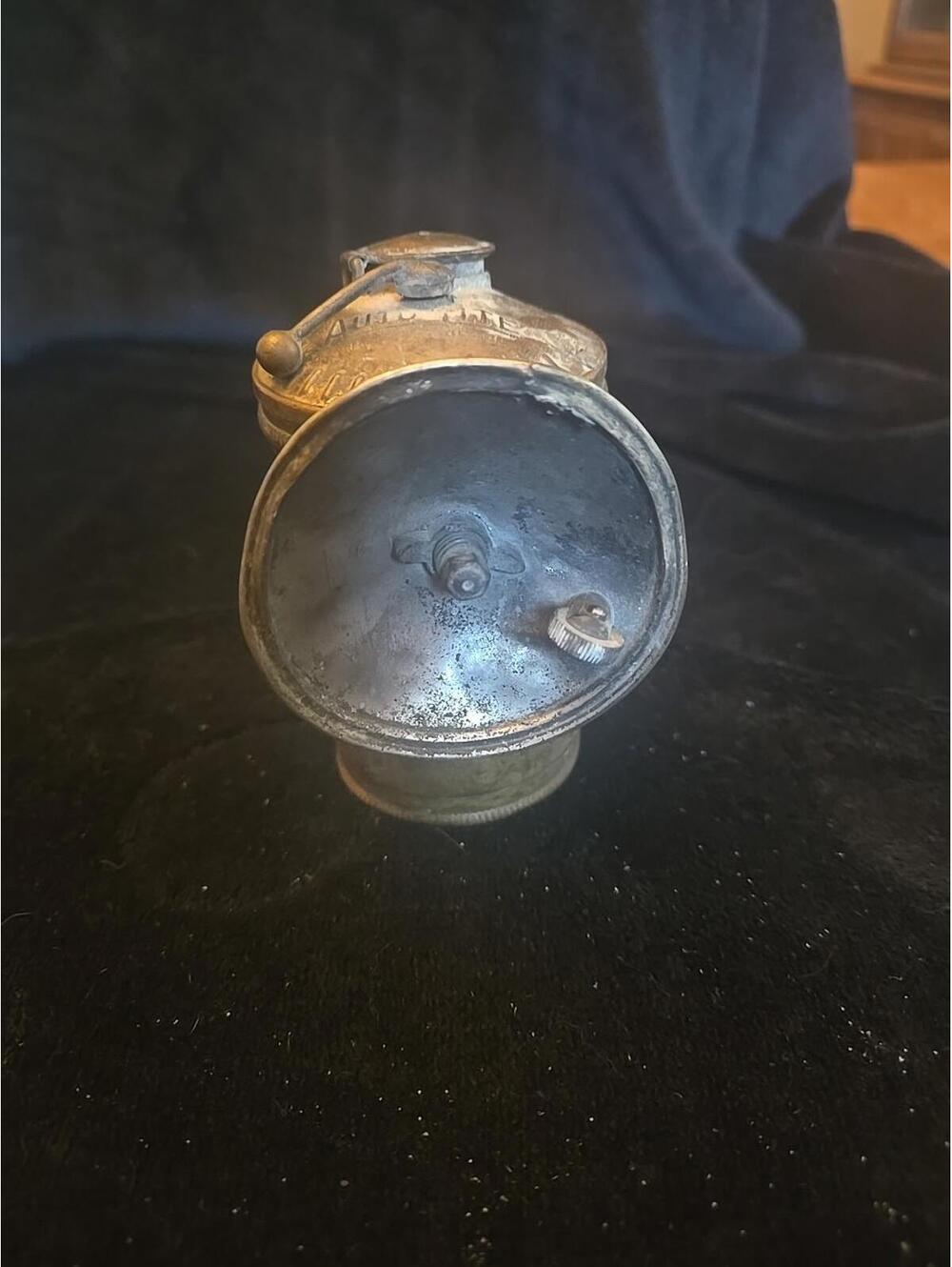 Antique Auto Lite Brass Coal Miner Carbide Head Light -  Universal Lamp Co.